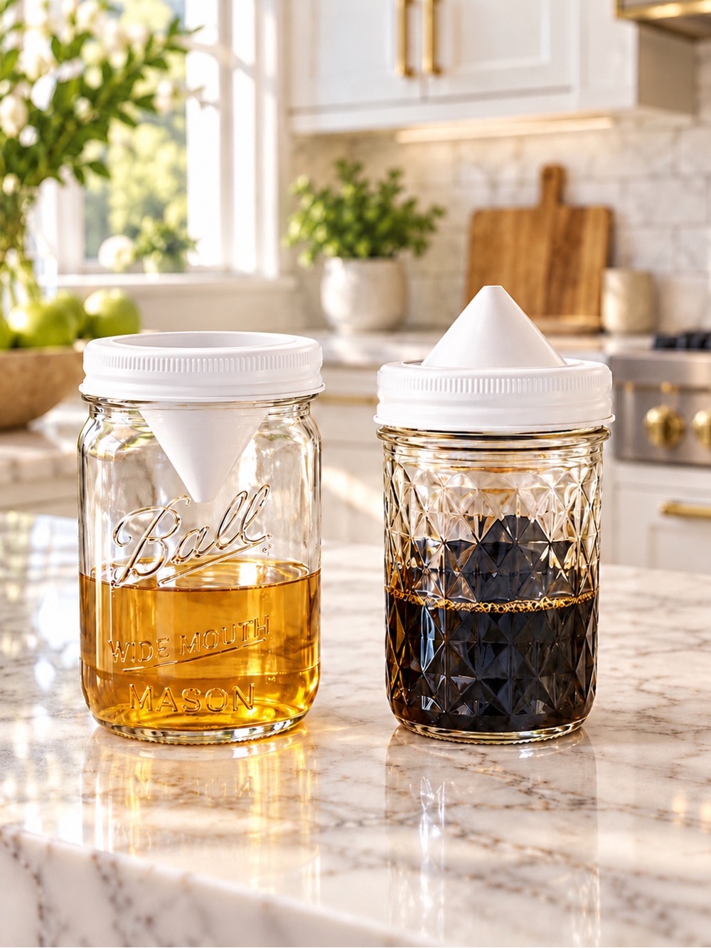 Cullinesco Fruit Fly Funnel & Ergo Spout Minis for Mason Jars NWT